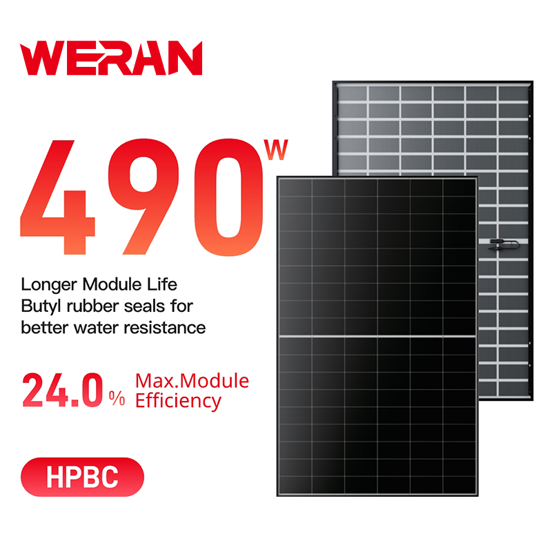 WERAN EcoLife 480-490 W Doppelglas-BC-Solarmodul LR7-54HJD High-End-PV-Modul für Privathaushalte