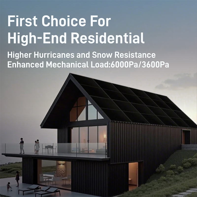 WERAN EcoLife 480-490 W Doppelglas-BC-Solarmodul LR7-54HJD High-End-PV-Modul für Privathaushalte